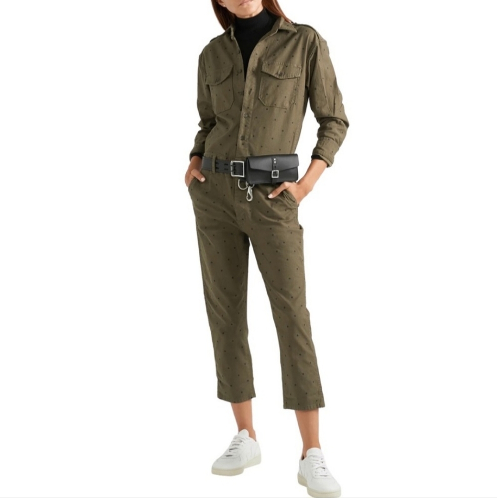 Current Elliott The Crew Coveralls with polka-dots.
